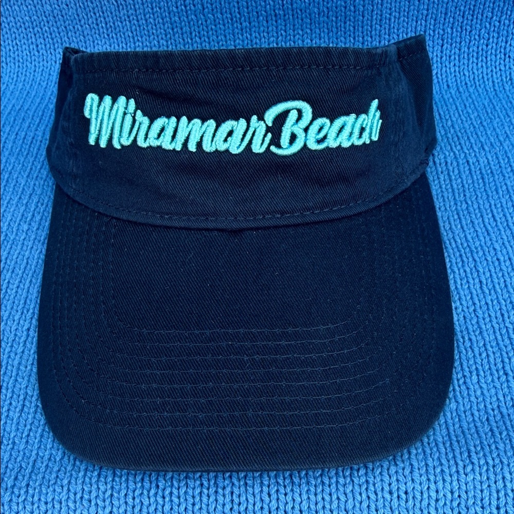 MIRAMAR BEACH Navy Blue Visor with PUFF embroidery